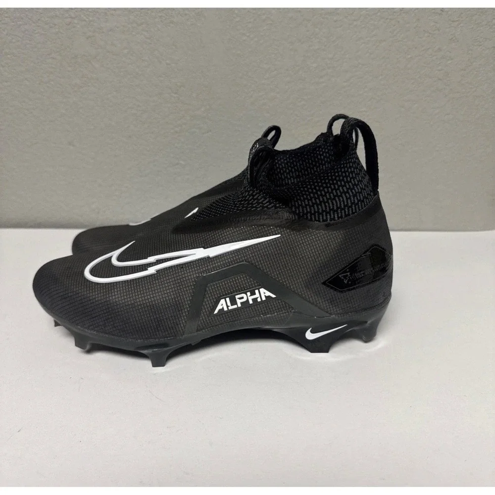 Nike Alpha Menace Elite 3 Mens 8.5 Black Football Cleats CT6648-010 New